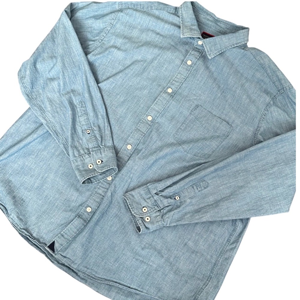 UNTUCKit Shirt Men's XXXL Blue‎ Chambray Penfolds Regular Fit Button Up Shirt